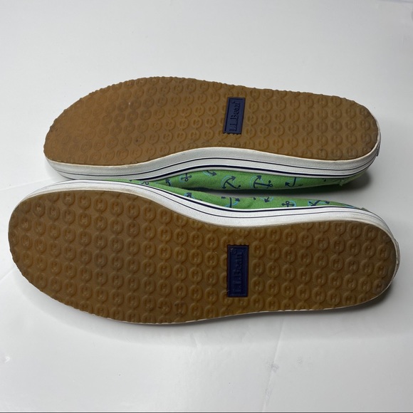 L.L. Bean Green Blue canvas nautical slip-on 9 - Picture 6 of 7